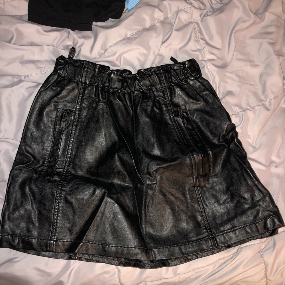 Black leather skirt